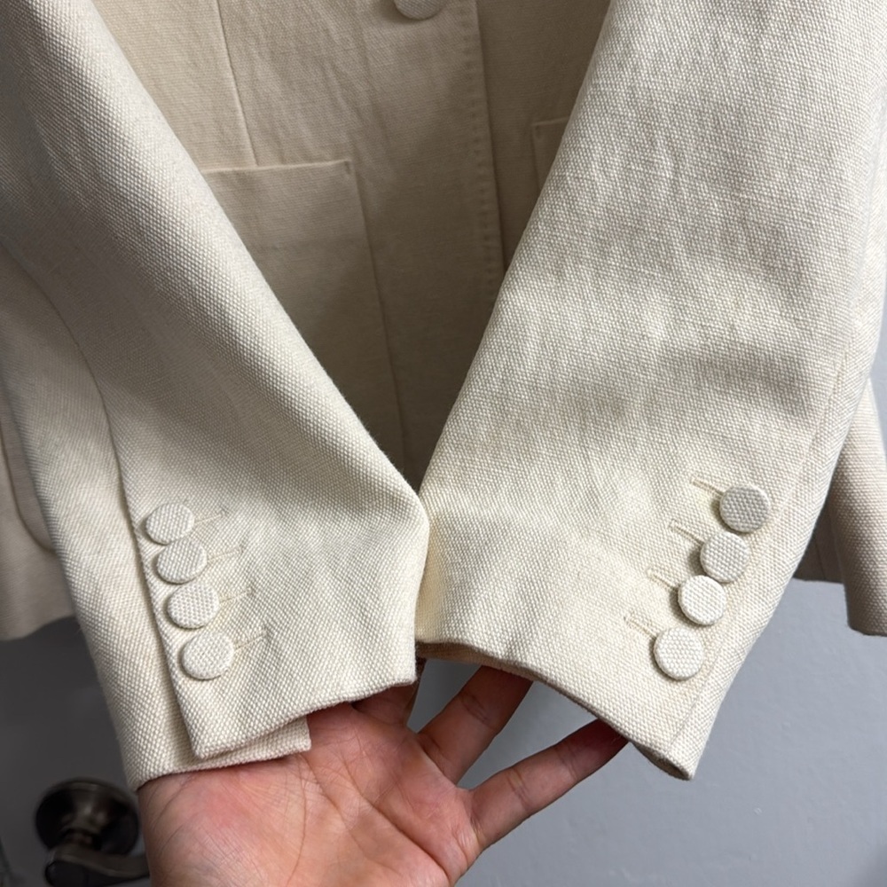 BURBERRY IVORY WOMEN’S BLAZER SIZE 8 - Picture 9 of 15